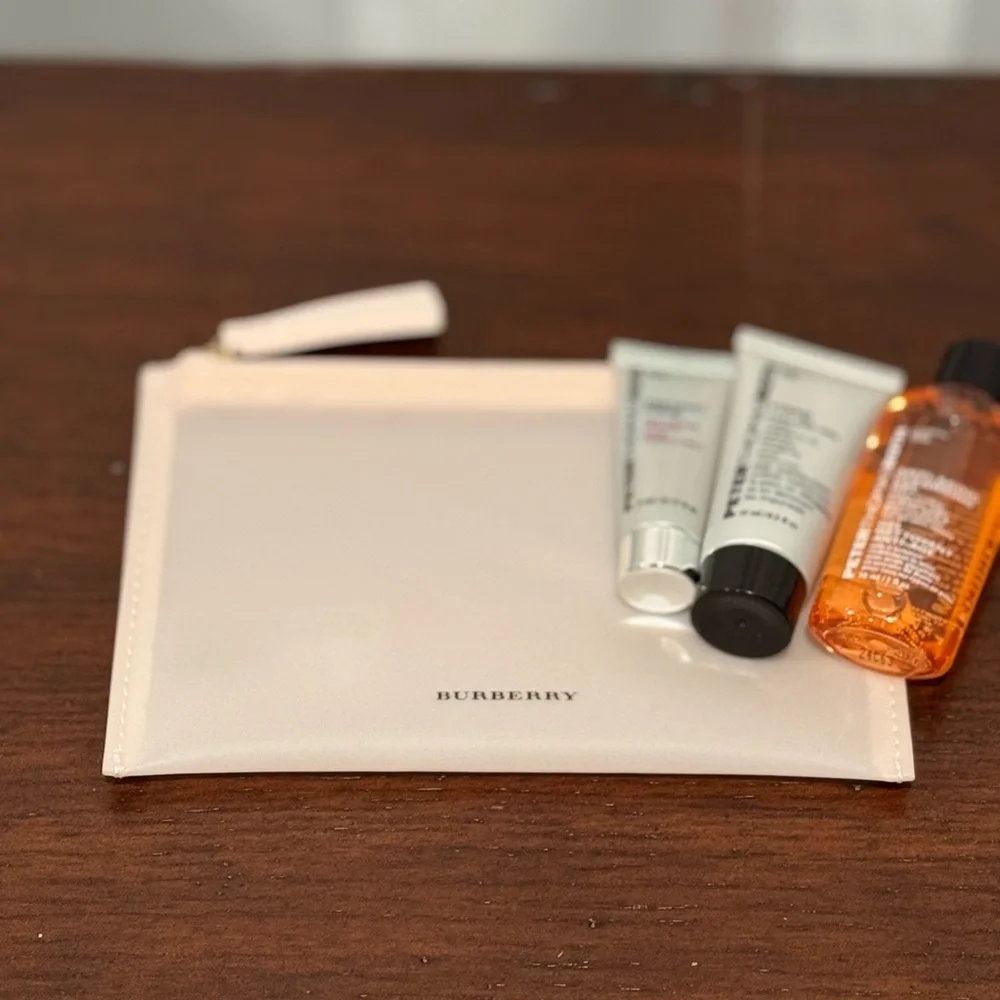 Bundle Alert NEW Burberry Pink Makeup Pouch with Peter Roth Skincare Set